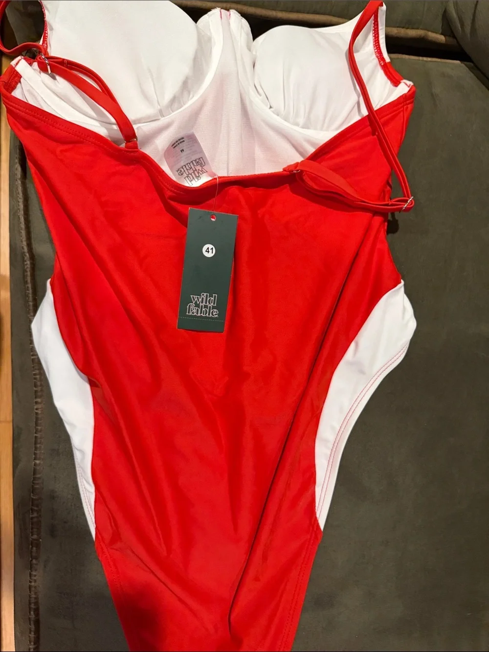 wild fable Red and White Colorblock One-Piece Swim Suit - Picture 4 of 4